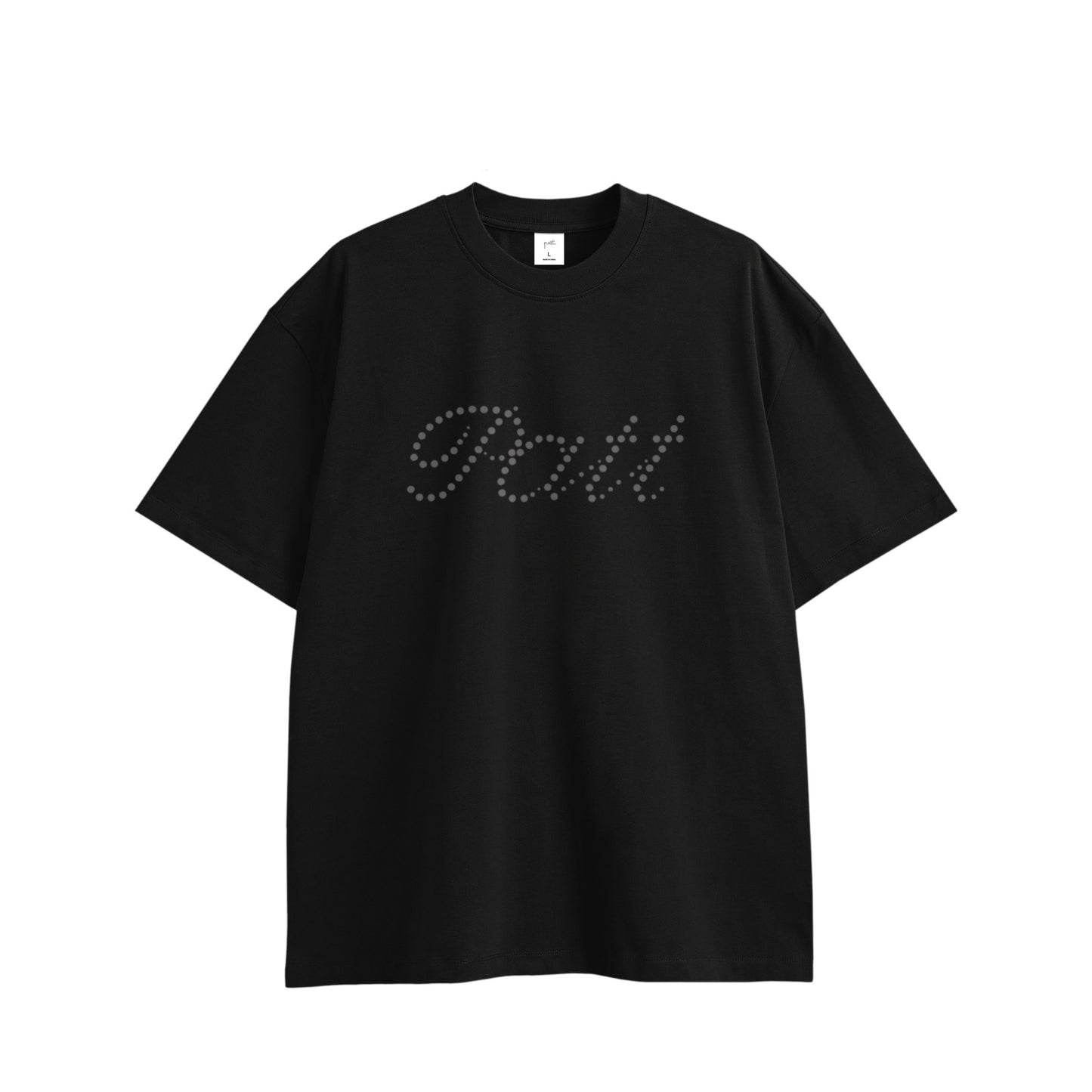 DOT LOGO TEE, front side, black, original brand t shirt