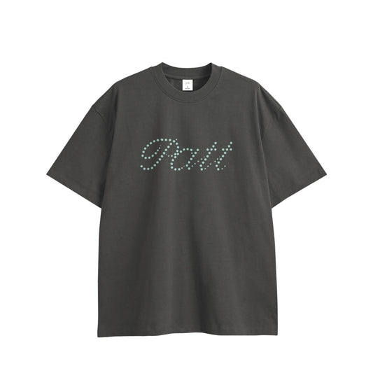 DOT LOGO TEE,  front side, charcoal, original brand t shirt