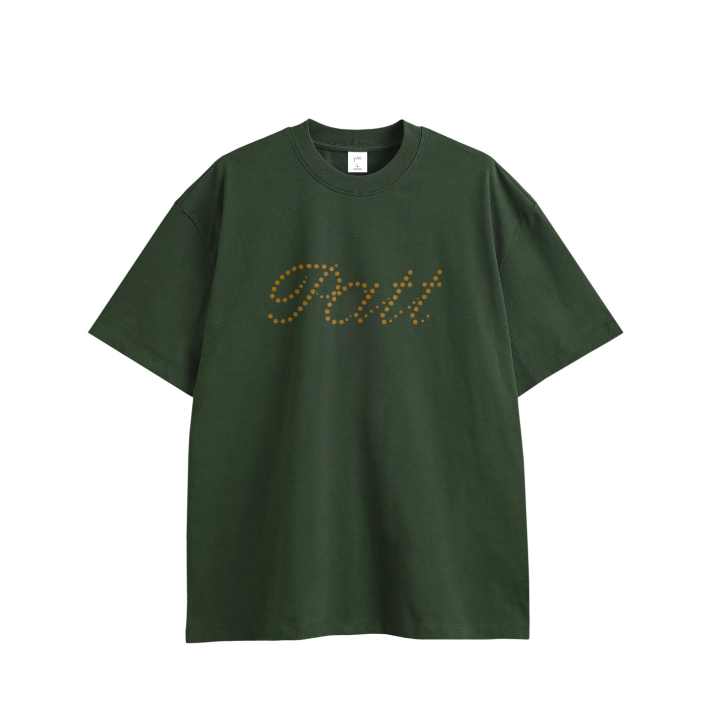 DOT LOGO TEE, front side, green, original brand t shirt