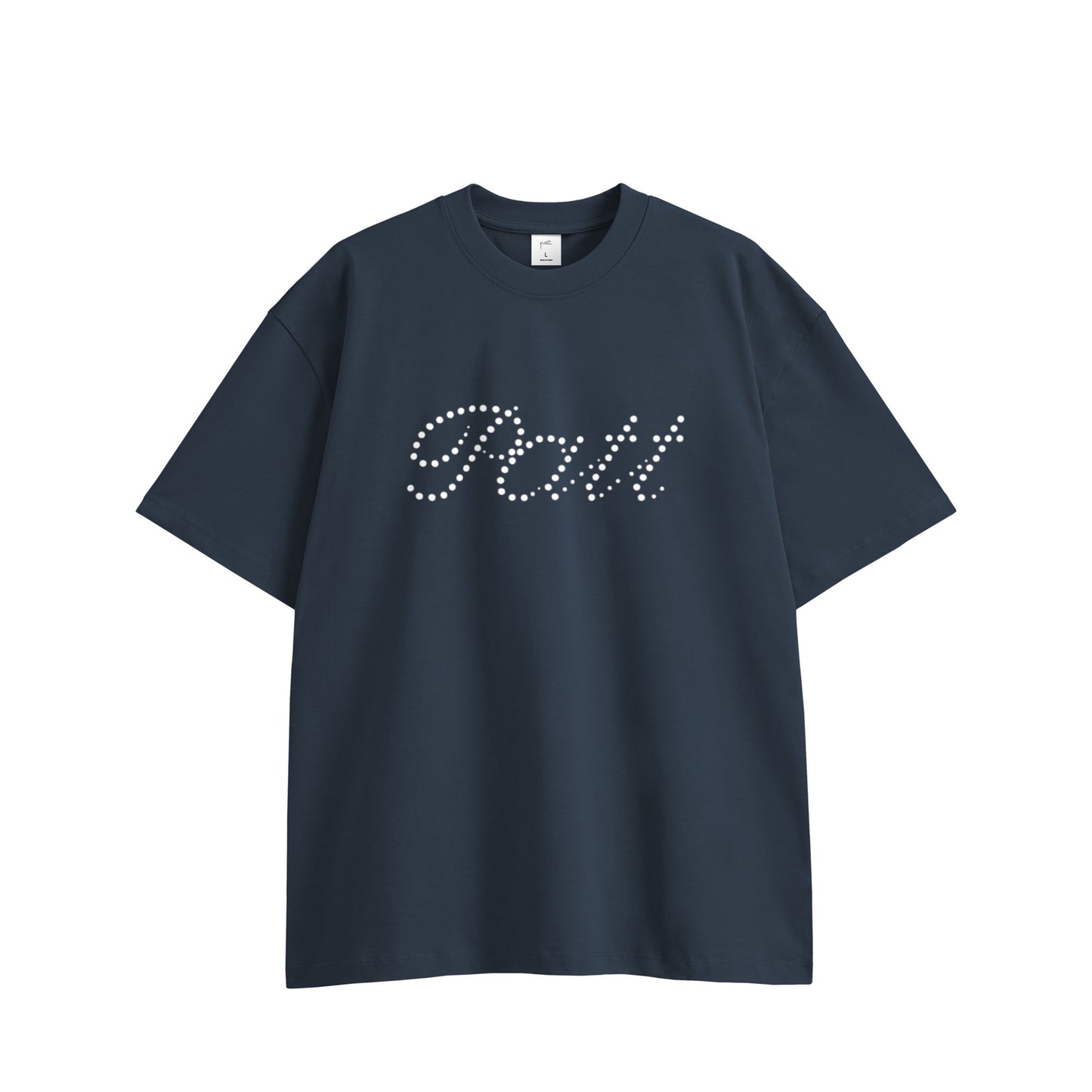 DOT LOGO TEE, front side, navy, original brand t shirt