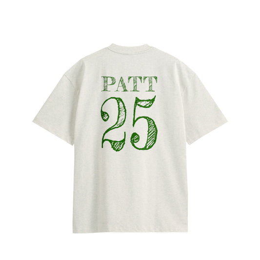 25 TEE, back side, oatmeal, original brand t shirt