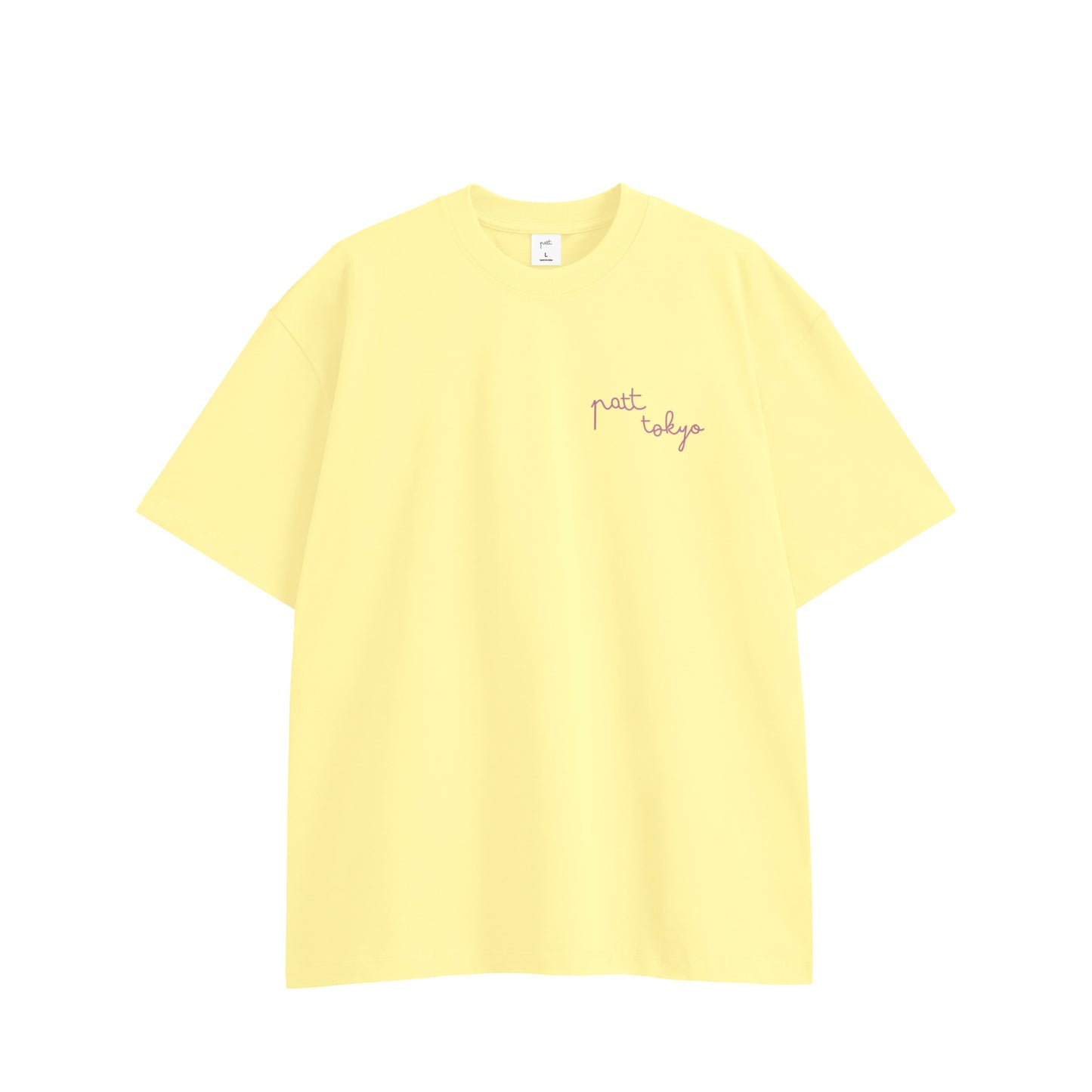 HEART LOGO TEE, front side, light yellow, original brand t shirt