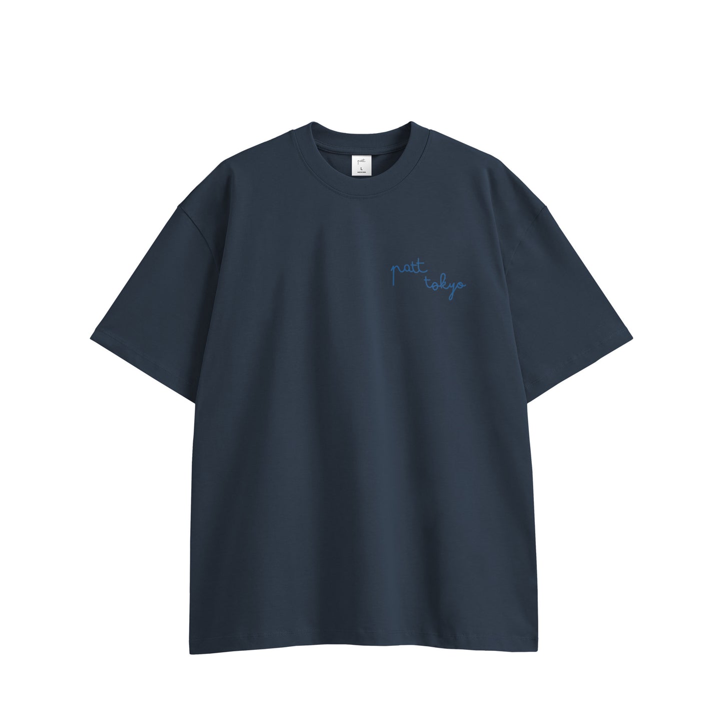 HEART LOGO TEE, front side, navy, original brand t shirt