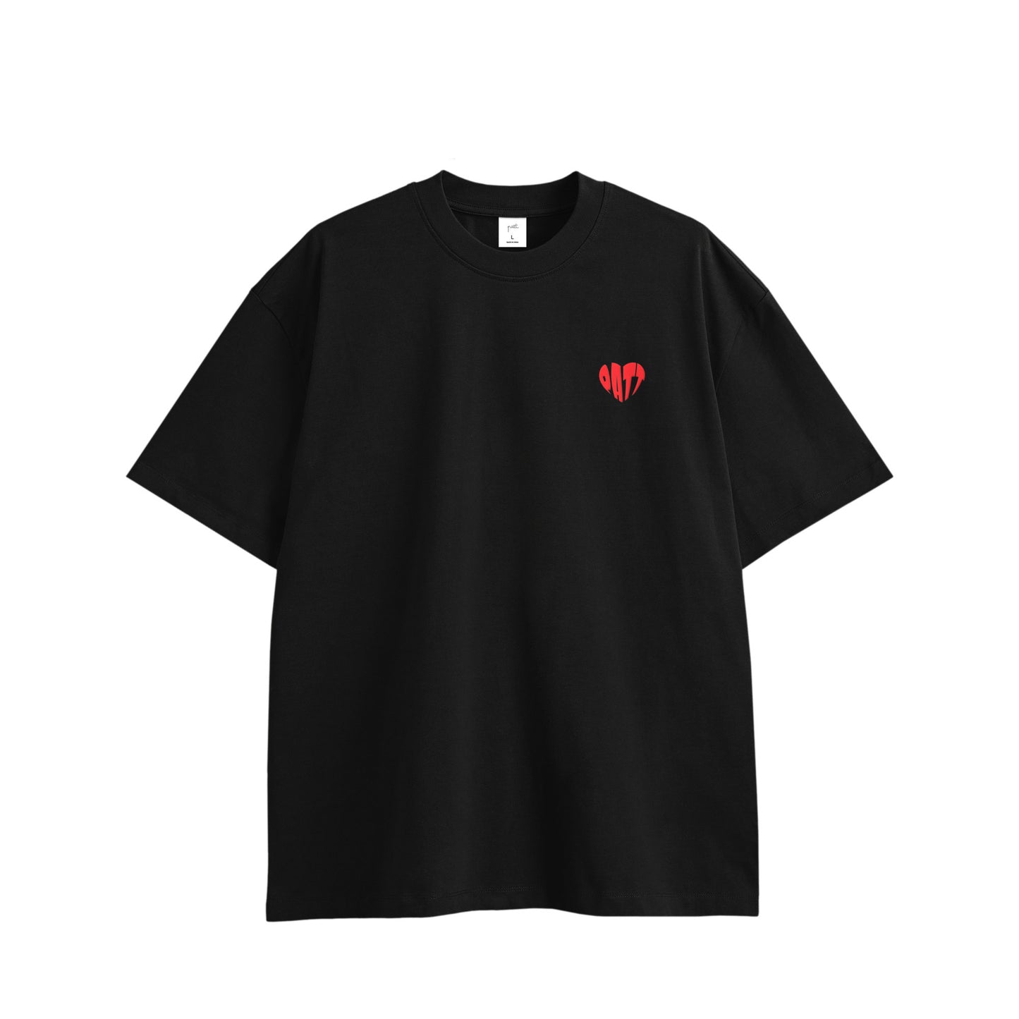 HEART LOGO TEE, front side, black, original brand t shirt