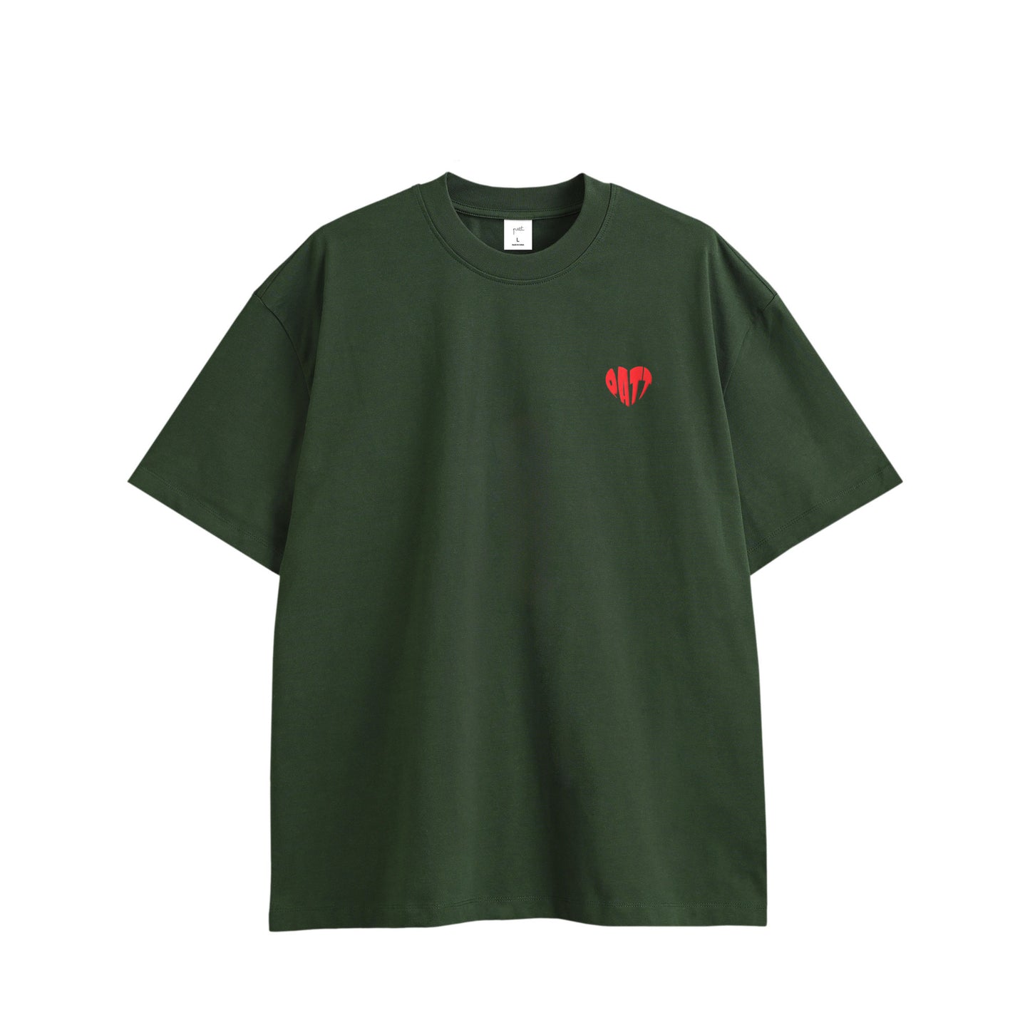 HEART LOGO TEE, front side, green, original brand t shirt