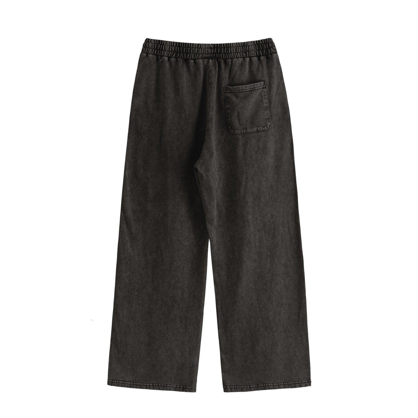 VINTAGE WASHED SWEAT PANTS, SWEAT PANTS, VINTAGE PANTS, back side, black
