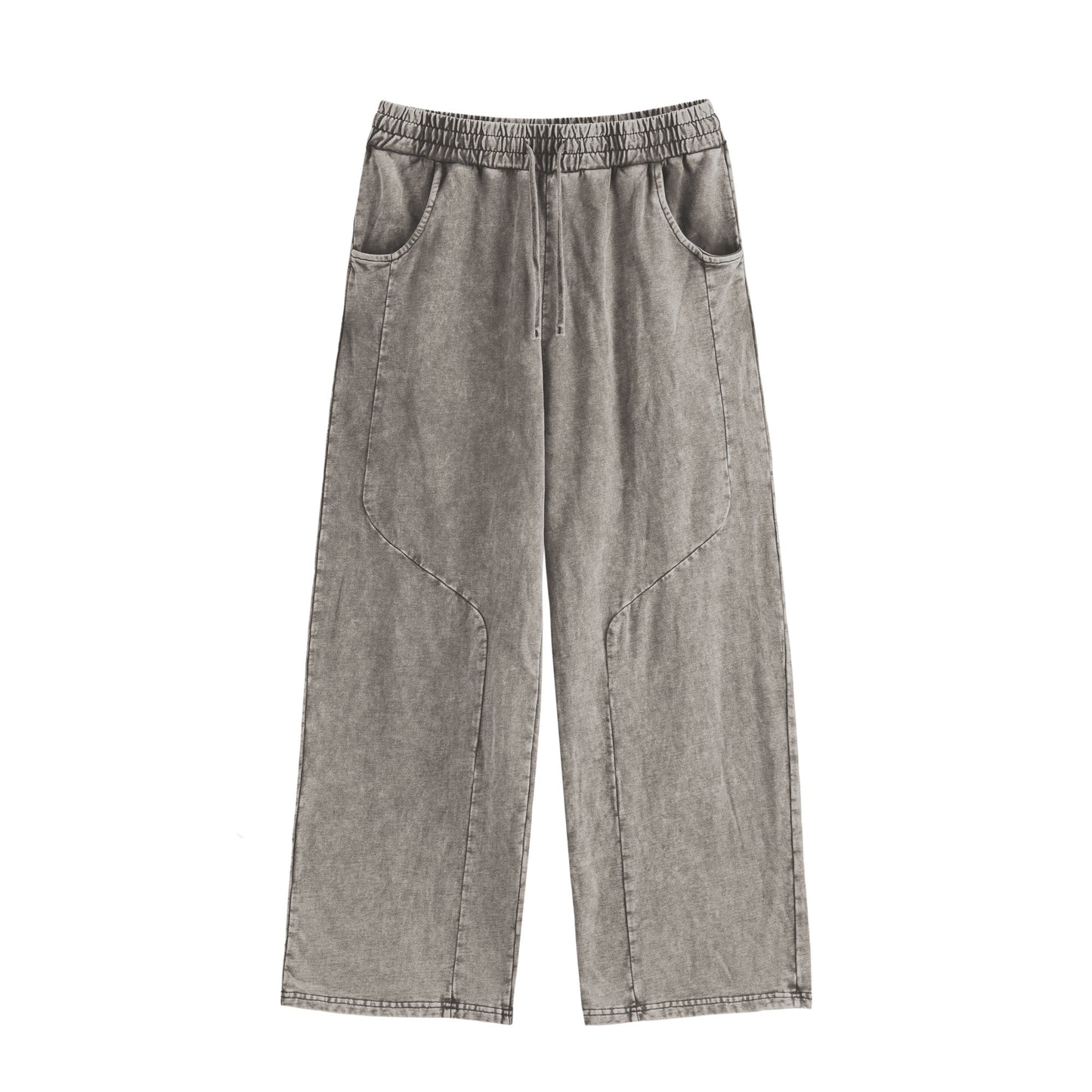 VINTAGE WASHED SWEAT PANTS, SWEAT PANTS, VINTAGE PANTS, front side, gray