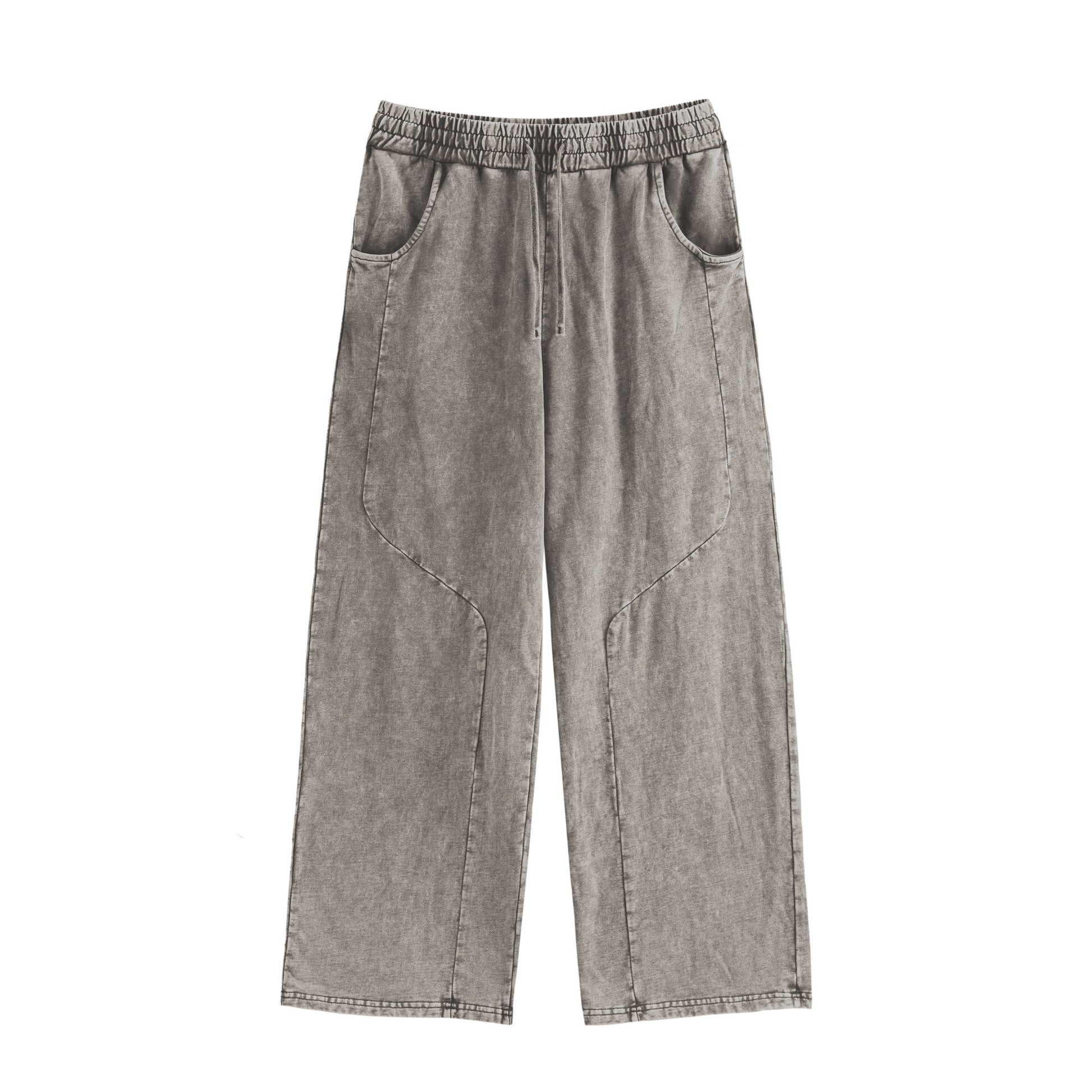 VINTAGE WASHED SWEAT PANTS, SWEAT PANTS, VINTAGE PANTS, front side, gray