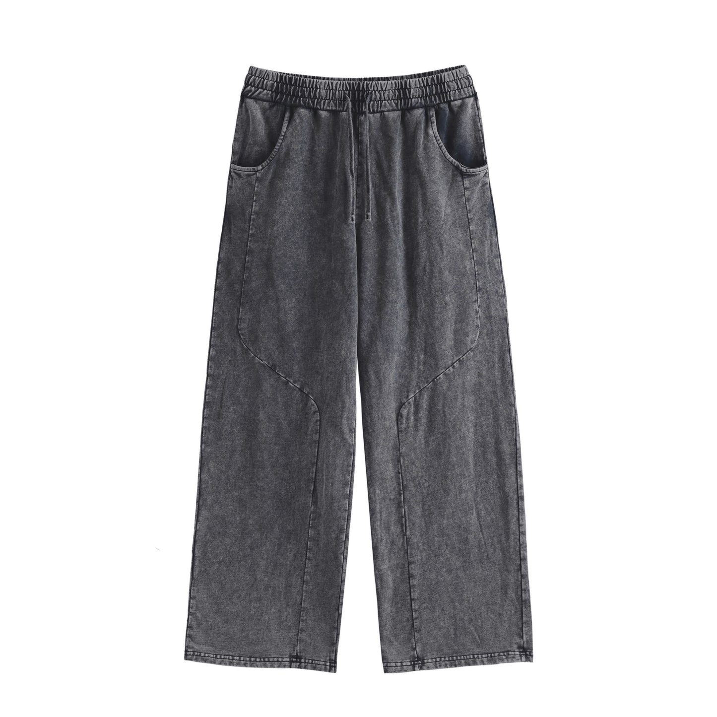 VINTAGE WASHED SWEAT PANTS, SWEAT PANTS, VINTAGE PANTS, front side, indigo